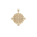 Sisters Forever JW Small Embellished Pendant Coin in 14k